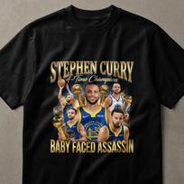 Stephen Curry 4-Time Champion T-Shirt, Baby Faced Assassin Tee, Basketball Legend Fan Apparel, Gift For Him 2XL