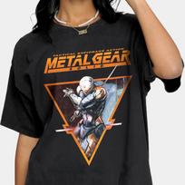 Metal Gear Solid Art T shirt, Funny Metal Gear Shirt, Unisex Metal Gear Tees, Gift Idea Shirt, Retro Vintage Apparel, Short-Sleeve Top Tees L