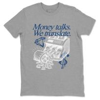 Money Talks We Translate Graphic Tee. Streetwear Graphic T-Shirt. Matching 12s French Blue S
