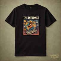 Retro Computer Shirt, 90s Internet Surfing Keyboard, Y2K Internet Nostalgia Tee 2XL