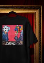 Chess Graphic Tee: Surreal Art with Puzzle Heads - Unisex Red Shirt Comfort Colors® 3XL