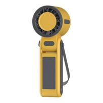 Portable Handheld Fan 3-in-1 USB Rechargeable Personal Mini Fan Foldable Quiet Cooling Fan with Lanyard for Outdoor Indoor Travel Office geltona