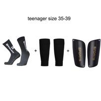 Youth 3 Pairs/Set of Soccer Shin Guard Football Grip Socks and Soccer Sleeves Crew Football Sport Socks for Teenagers 36-44 juoda