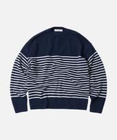 Prism Works Wool Stripe Relax Knit _ Navy Navy/L
