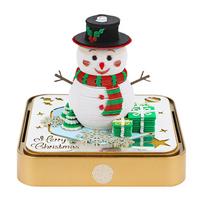 Custom 3D Paper Snowman Memo Pad,Creative Desk Calendar Laser Cut DIY Paper Craft Gift Christmas Decoration Office Stationery 9.8*9.8*8.8CM