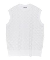 Viva Studio Tree Bark Knit Vest [Off White] M