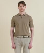 Panicalle Savia Herringbone Short Sleeve Polo Knit Navy/M