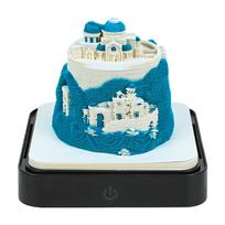 3D Memo Pad Custom Calendar Desk Decoration Santorini Paper Sticky Note Notepad Stationery Set Birthday Christmas Gift for Kids (as the picture,9.8x9.8x8.5cm)
