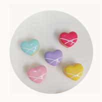 100pcs Kawaii Heart Macarons Hamburg Flatback Resin Cabochon Doll House Hair Bows Center DIY Phone Case Decoration Accessories 100PCS/bag