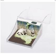 3D Panda Culture Loose Leaf Memo Pad Creative Expressing Blessings and Thank You for Support Customized Gifts for Customers (Green,85*85*36mm) žalia
