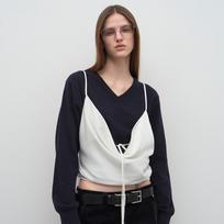 Lcdc Tm Cowlneck Satin Top White/Os