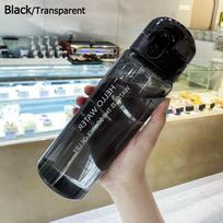780ml Nešiojama skaidri plastikinė gertuvė Sportinė vandens buteliukas Gėrimo buteliukas Neperšlampama black-Transparent