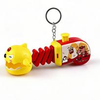 Funny Design Retractable Shark Clip Keychain Spring Mechanical Biting Prank Toy  Prank Gifts raudona