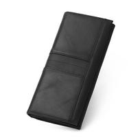 Full-Grain Cowhide RFID Anti-Skimming Long Wallet juoda