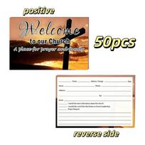 50pcs Writable Area Welcome Visitor Postcards Inspirational Postcards  Office Use 50pcs