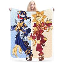 Cozy Sundrop And Moondrop fnaf Blanket Merch Bed Decorative Throw Blankets Ultra-Soft Flannel for Office Size: 75*100cm, Weight: 230 GSM