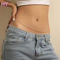 HY  Tone Stainless Steel Body Jewelry Herringbone Fashion Women Sexy Waist Belly Chain Three Layers Snake Waist Chain for Party