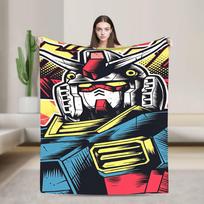 Mobile Suit Gundam 0079 Plush Blanket Children Flannel Throw Blanket For Couch Bed Soft Design Quality Bedspread Gift Idea Size: 75*100cm, Weight: 230 GSM