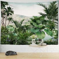 Ethorn Palm Plant Tapestry Wall Hanging Bohemian Tropical Landscape Hippie Print Living Room Psychedelic Home Decor 100X70CM