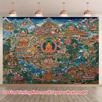 Traditional Thangka Style Buddha Paradise Tapestry Trendy Suitable For Living Room Studio Bohemian Style Home Decor Cloth 100X70CM
