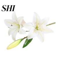 Fake Flower Branch 1Pc Artificial Decorative Home Decoration Gift Short Lily Bouquet Simulation for Living Room balta