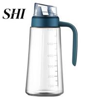 No Drip Oil Bottle Leak-proof Refillable Clear Food Grade Container Cooking Glass Automatic Cap Stopper Vinegar Dispenser Kitchen Gadget Sprayer žalia
