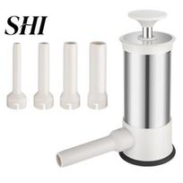 Reliable Home Sausage Maker 1 Set Stainless Steel Stuffer with Large Spout 4 Nozzles Efficient Stuffing Equipment for Kitchen Multi-size Nozzle sidabras