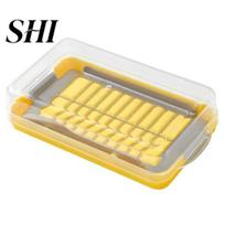 Odor-free Butter Storage Box Slicer Plastic Cutter Dish with Transparent Lid for Counter Top Refrigerated Durable Stainless Steel Container DIY Baking S