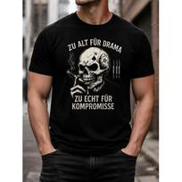 Men's Graphic T-Shirt With Skull And Darts Print, Short Sleeve Crewneck Tee For Casual Wear S juoda