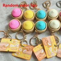 Steamed Bun Squeeze Fidget Keychain Realistic Dimsum Design Stress Reliever Non-Toxic Material for Kids Teens Party Gift A2