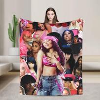 Nicki Minaj Pink Friday 2 turas Minkštas pledas Kelionėms Biuras Pliušinis metamas pledas Raštas Lauke Flanelinis lovatiesė Sofa-lova uždangalas 75X95CM