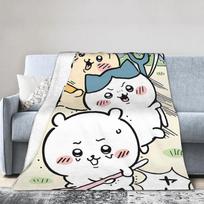 Mielas animacinis C-Chiikawa Hachiware pledas iš koralinio vilnos pliušo, pavasarinis nešiojamas minkštas pledas lovai, sofai, lovatiesė 75X95CM