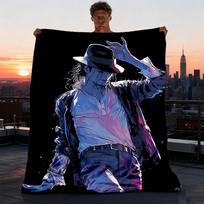 1 vnt. Michael Jackson lauko flanelės pledas mergaitėms, minkštas, lengvas, puikiai tinkantis stovyklavimui ir dovanoti, skaitmeninis 75X95CM
