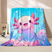 6 dydžiai Mielas axolotlio rašto pledas Šiltas minkštas ir patogus Namų kelioninis pledas Sofos lovos užvalkalas Pledas Vaikams žaidėjams dovana 75X95CM