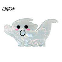 Smiling Face Hair Clip Halloween Claw, Cute Ghost Gripper, Firm Grip with Shimmer Gripper for Medium Long Hair, Comfortable Stylish Accessories Women šviesiai mėlyna spalva