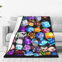 B-Blox Game Fruits Blankets Mythical?Cartoon Anime Flannel Funny Warm Throw Blanket for Home Spring Autumn Couch 75X95CM