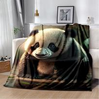 Mielas svajonių animacinis gyvūnas panda pledas, minkštas pledas namams, miegamajam, lovai, sofai, iškyloms, kelionėms, biurui, flanelinis vilnos pledas 75X95CM