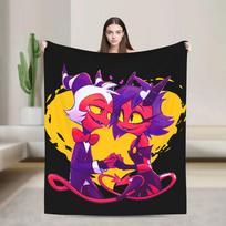 Millie Moxxie Fleece Throw Blanket Helluva Boss Anime Lightweight Bed and Couch Cover 75X95CM