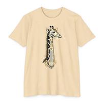 Giraffe T-Shirt Art Deco Geometric Safari Neck Illustration Graphic Tee Animal Lover Gift Unisex Tee 4XL