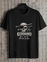 1pc Skull Pirate Themed Graphic T-shirt S įvairiaspalvis