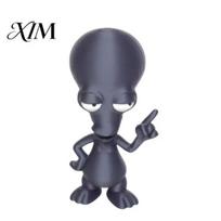 PLA Plastic Alien 3D Printed Ornament, Funny Figurine, Collectible Big Head Stable Base Statue for Desk Shelf Decor, Lovers Gift Lover Collectibles pilka