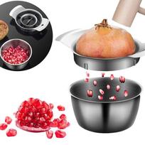 Stainless Steel Pomegranate Cleaning Set with Wooden Hammer, Large Capacity, Easy to Use, Kitchen Fruit Processing Essential