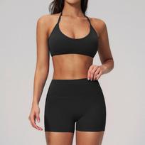 Creamy abrasive breathable yoga suit, elastic casual yoga suit, running quick-drying fitness suit for women S