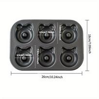 1pc Panda Donut Baking Tray, Cartoon Animal-shaped Non-stick Baking Pan, Suitable for Home Baking and Oven Use, Ideal for Christmas and Halloween.