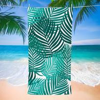 Exotic Botanical Print Beach Towel - Palm & Bamboo Design, Soft Absorbent Quick-Drying Towel for Beach & Yoga 50x100cm