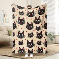 Purrfect Hearts Flannel Throw Blanket Soft Cat Paw Design All Season Cozy Comfort for Pet Lovers Gift Size: 75*100cm, Weight: 230 GSM