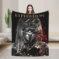 Clair Obscur Expedition 33 Game Plush Blanket Students Flannel Throw Blanket For Bedroom Warm Bedspread Gift Idea Size: 75*100cm, Weight: 230 GSM