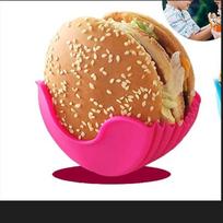 1pc Retractable Reusable Hamburger Sandwich Burger Holders Fixed Box Clip Rack, Adjustable Silicone Container Boxes for Eating.