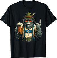 German Bigfoot Sasquatch Beer Lederhose Funny Oktoberfest T-Shirt unisex T-Shirt S