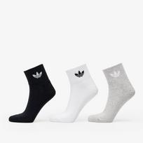 adidas Originals Mid Ankle Sock 3-Pack White/ Medium Grey Heather/ Black - Dydis L (IJ5612 Kojinės)